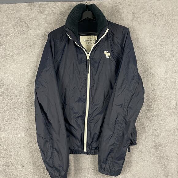 Abercrombie & Fitch Jacket Women XL Navy Windbreaker Outdoor Retro Moose - Picture 2 of 16